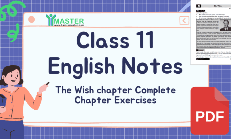 Class 11 English: The Wish Exercise Solutions – PDF Download